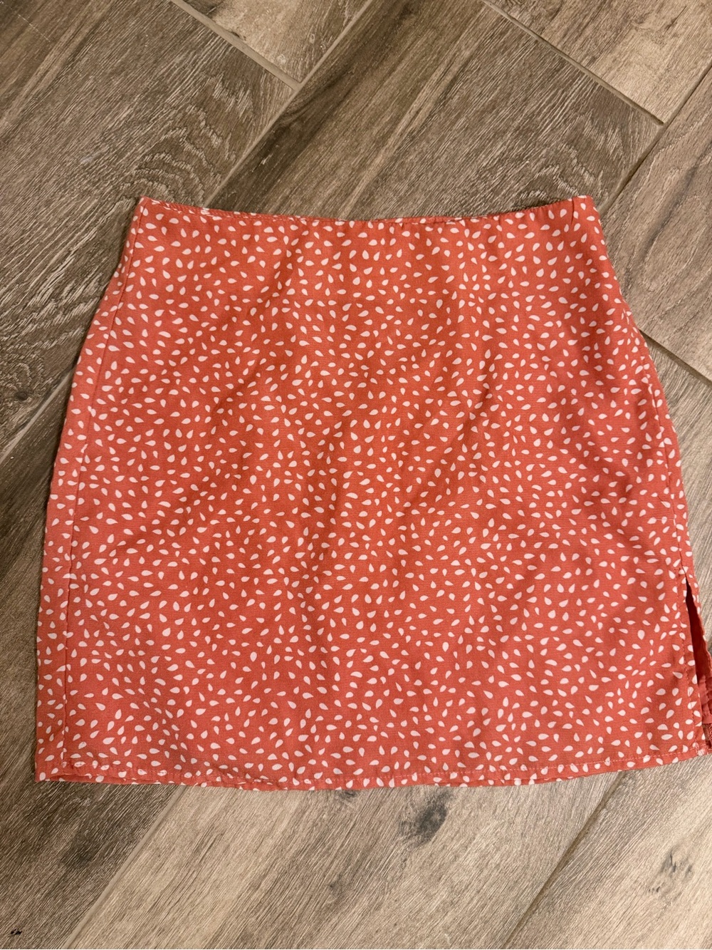 Pink Lily Coral Print Mini Skirt